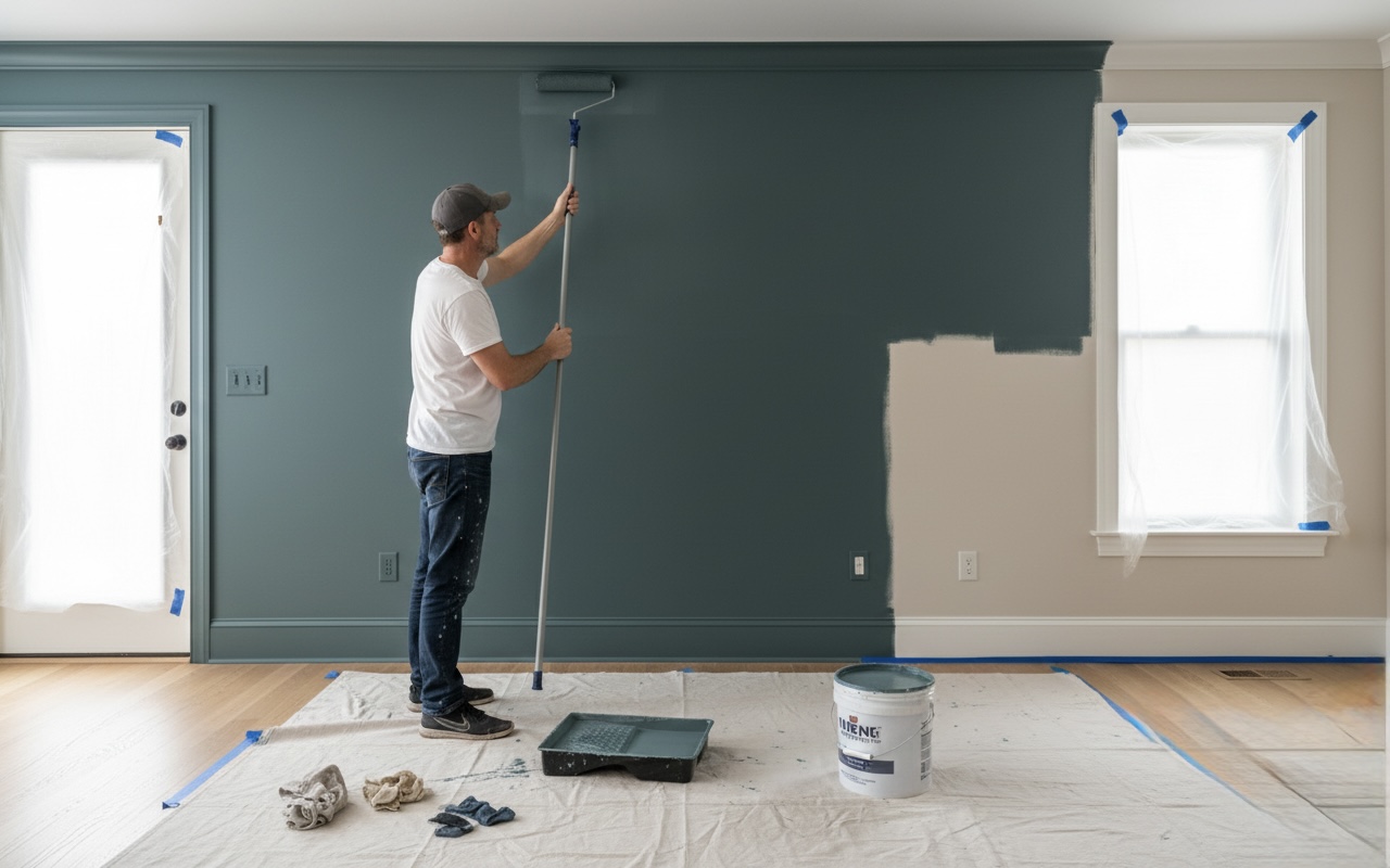Painting Wall Green