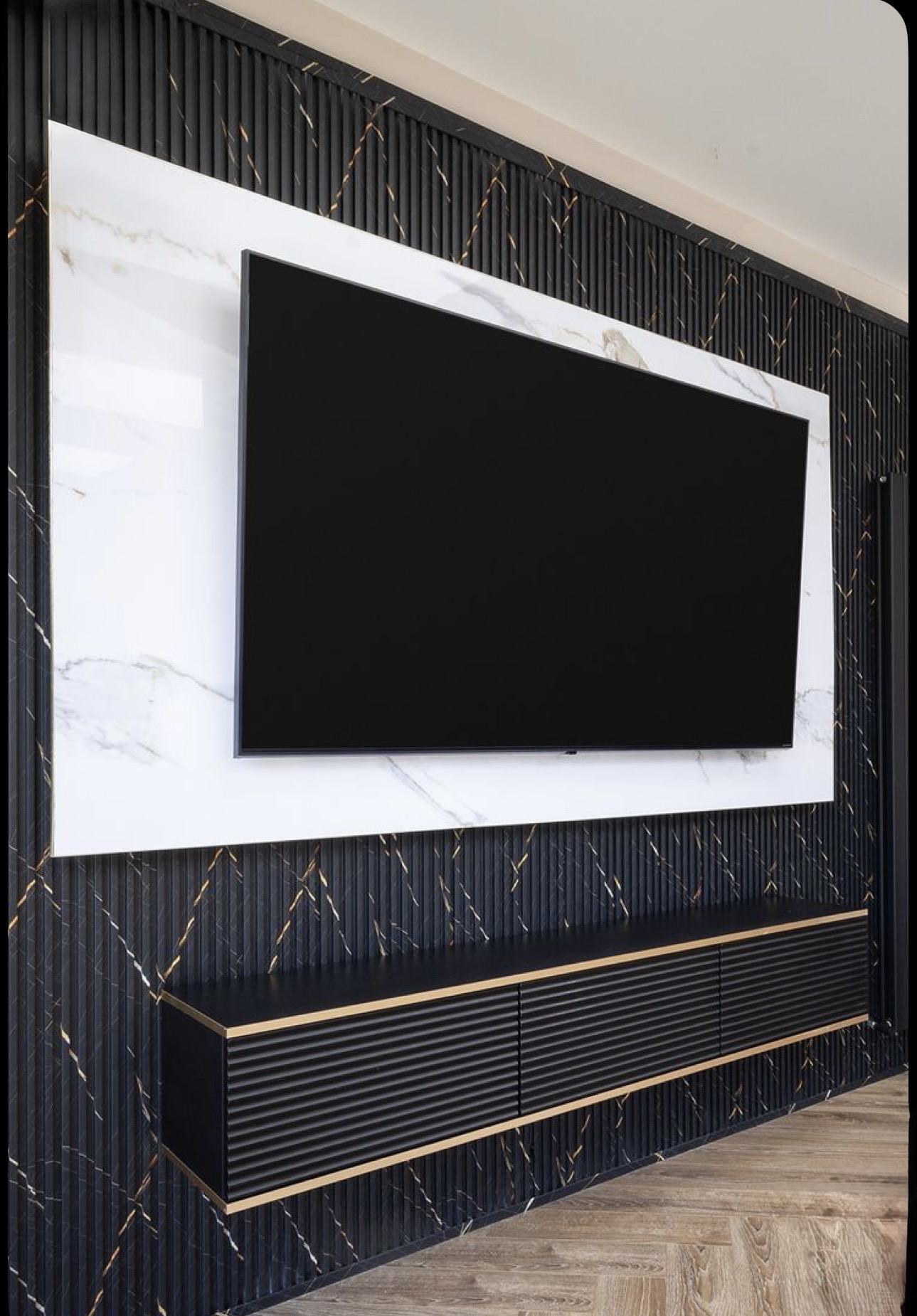 Elegant White TV Setup