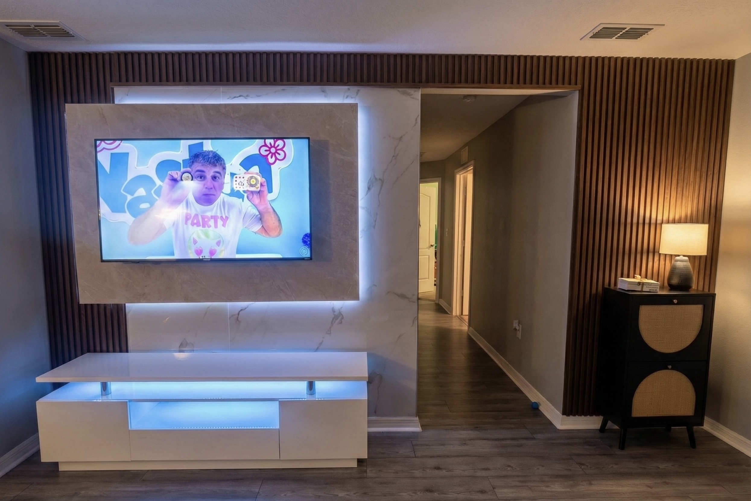 Modern Wood Slats TV